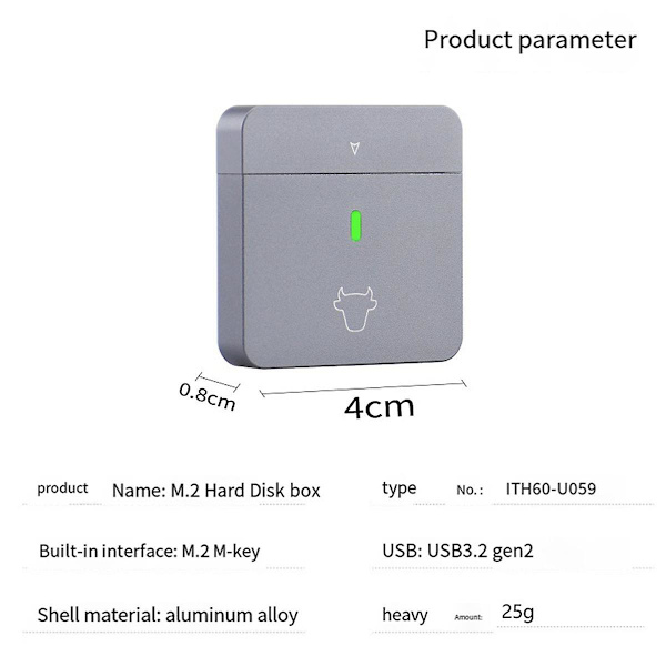 2230 Nvme Ssd-etui Pcie Usb3.2 10gbps Aluminium Bærbar Ekstern Ssd-etui Understøtter Uasp Trim