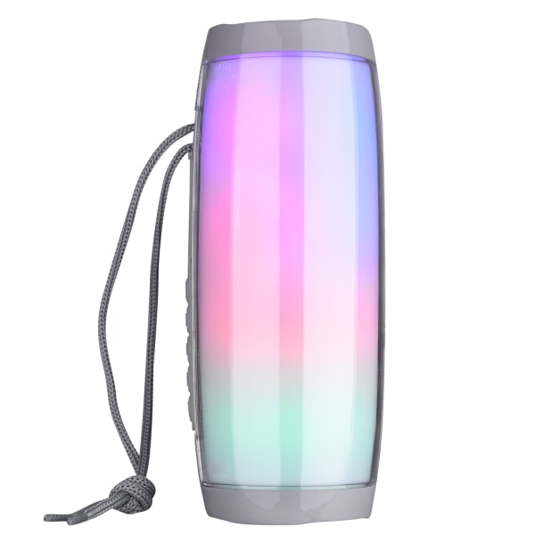 Wireless Bluetooth Speaker Gray Portable Speaker Powerful High Bass TF FM Radio with LED Light