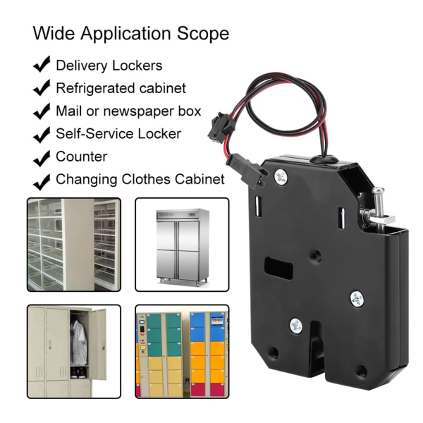 DC 12V elektrisk styring Latch Skuffe switch Lås Elektromagnetisk lås med detekteringsswitch