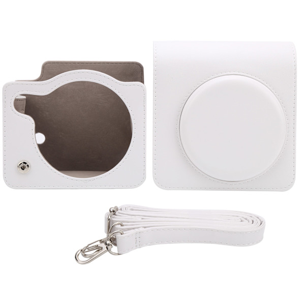 Kotelo PU Nahkainen Olkapää Kamera Laukku Sopii Instax SQUARE SQ1 Valkoinen