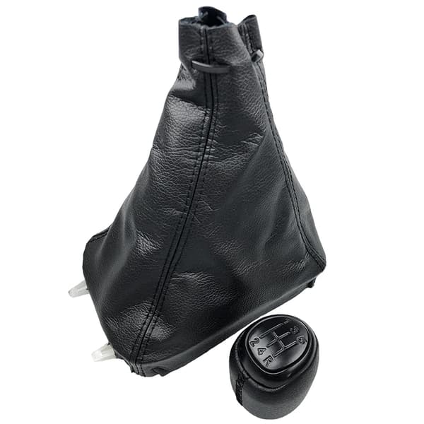 5/6 Gear Skifteknop Læder Gaiter Cover Case til SAAB 93 9-3 SS 2003-2012 Biltilbehør - 5 Gear Sort