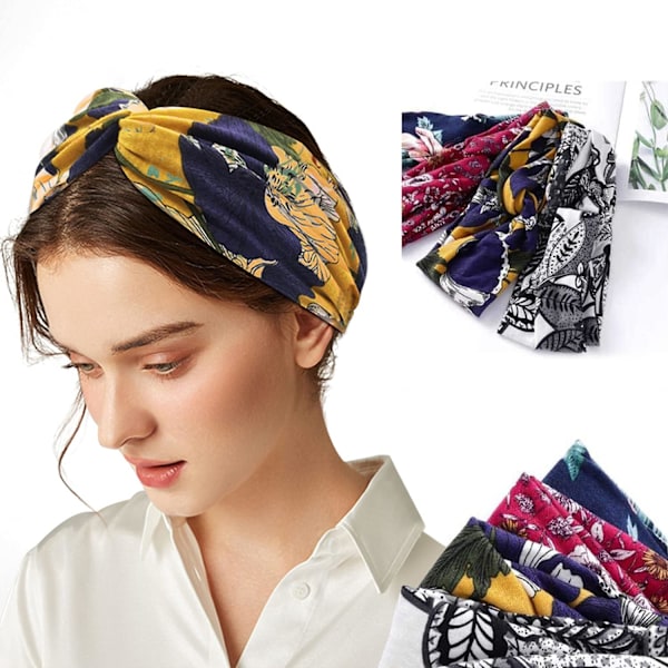 4-pack Hårband för Dam Turban Hårband Mjukt Bomulls Hårband för Kvinnors Hår Daglig Yoga Träning Fitness