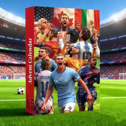 Ny VM-tema julekalender, 3D fodboldfigur, julegave, den ultimative julegave til fodboldfans (Model 2)