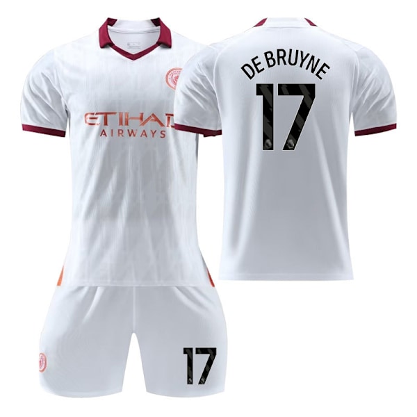 Manchester City Kids Away Kit 2023/24 17 DE BRUYNE 17 DE BRUYNE L