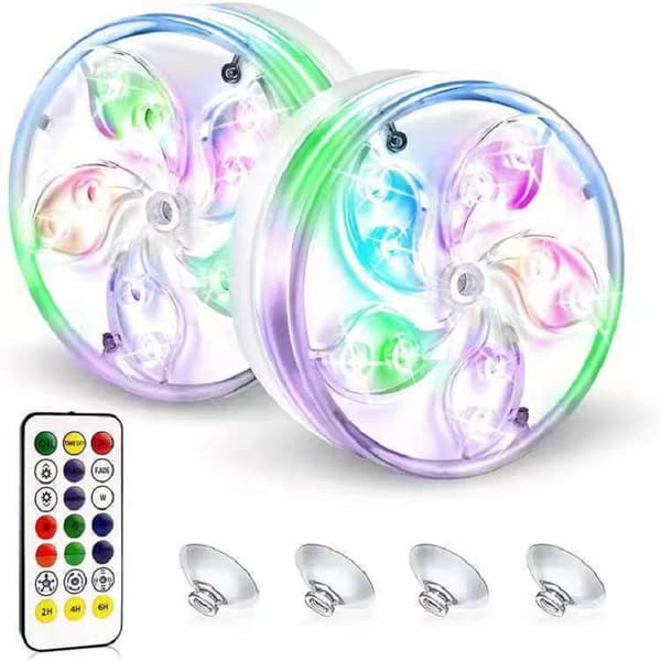Badkarlampor, 11 LED Damm Belysning Pool Ljus, Vattentät Batteri