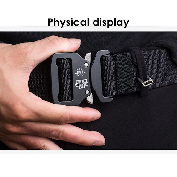 Retro Politi Taktisk Bælte Stærk 1200D Ægte Nylon Militær Hær Bælte Rustfrit Metal Hurtigudløser Spænde Qutdoor Arbejdsbælte Sort Black set 125cm Adjustable
