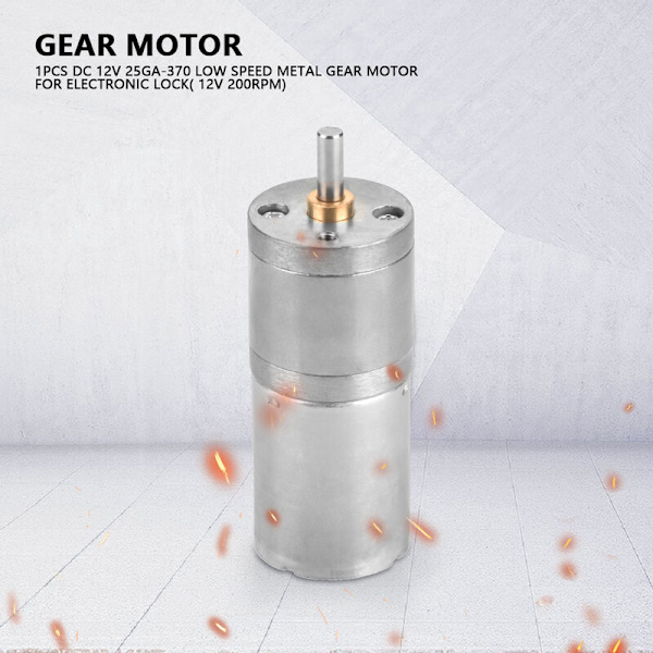 1 kpl 25 mm DC 12 V 25GA-370 hidas metallivaihdemoottori sähkölukkoon