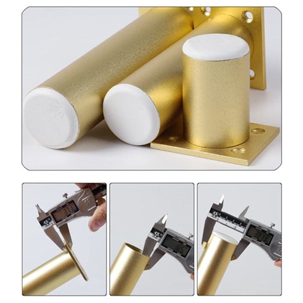 4×Kaffeebord Ben 4×Kaffeebord Ben Guld, Bordben Justerbar Höjd, Rörformiga Ben Runda, Höjd: 6-30cm Bas Aluminiumlegering | Anodiserad yta 8 cm