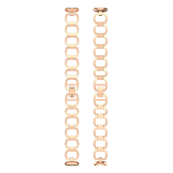 Urheiluranneke Fitbit-Luxe -älykellolle, kestävä metalliranneke, vaihdettava ranneke, pikalukituslisävarusteet Rose gold 0.03
