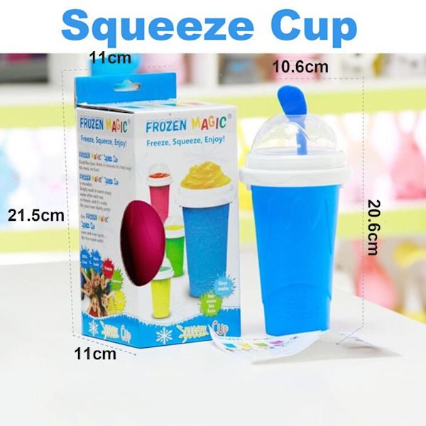 Slushie Maker Cup Magic Snabbfryst Smoothies Kopp[BT} blue