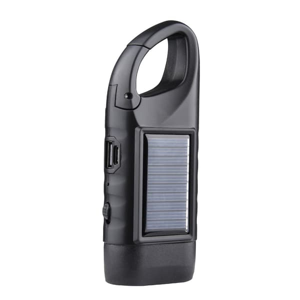 Solar Håndsving Nødlygte | Camping Power Light black