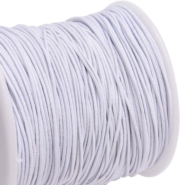 Elastisk snor for smykkelaging, elastisk tråd for perler, armbånd, håndverk 0,8 mm hvit 100 m