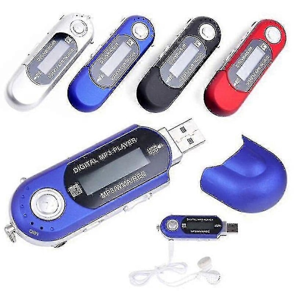 USB MP3-afspiller Bærbar Musikspiller Digital LCD-skærm 4GB Opbevaring FM-radio Multifunktionel MP3-musikspiller USB-stick Fk Black