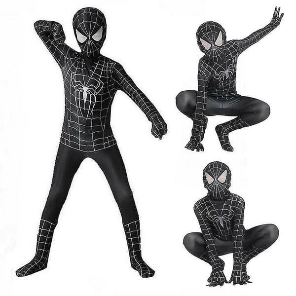 Sort Spiderman kostume til børn 11-12 years