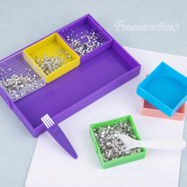 9 Pakk Diamantmaleri Perlebrett Plast Perlesorteringsskuffe Organizer Oppbevaringsbeholdere for Rhinestones Perler DIY Håndverksverktøy