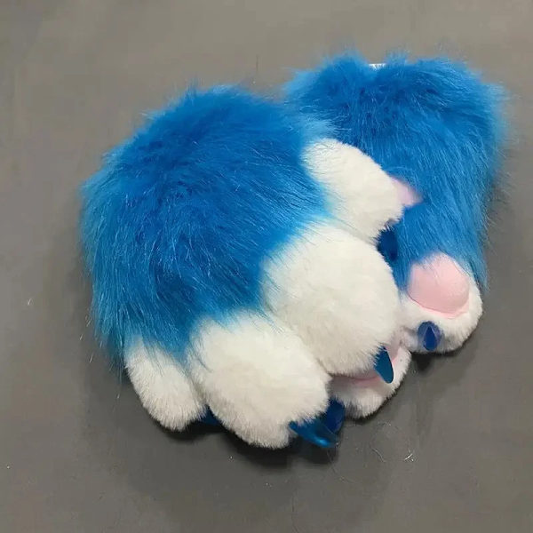 Söta plysch cosplay kostym lurvig färg djur tass handskar katt flicka handskar katt tass söt plysch päls kostym färdig produkt Pink