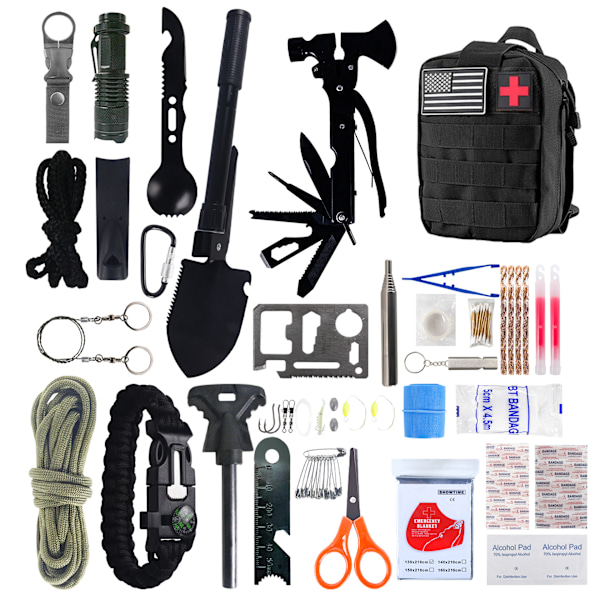 Överlevelsesæt - overlevelseskit - survival kit Military Green