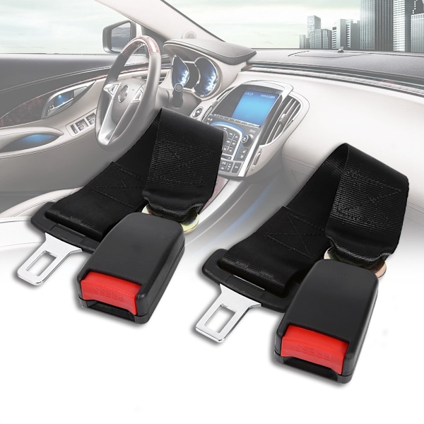 Bil Auto Spænde Sikkerhedssele Forlænger Pad sort rød black red 8.8 x 5.1cm