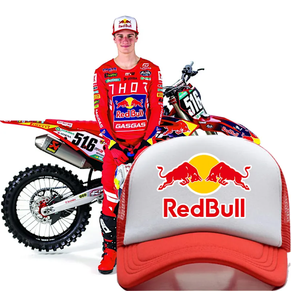 Red Bull Flat Brim Racing Cap Udendørs Sports Solbeskyttelseshat Mænd B