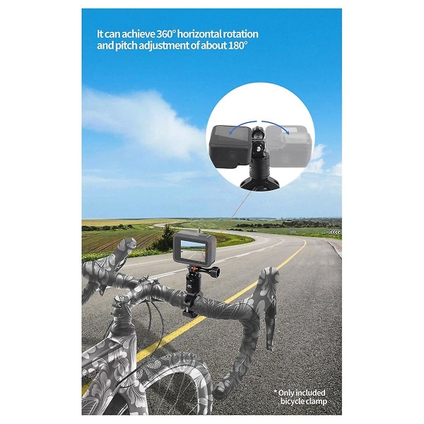 För Gopro12-kameror 360-graders rotation Snabb demontering Metallstyrstångs rörklämma Snabb installation F