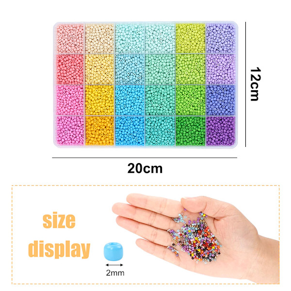 Glass seed beads for jewelry making kit for bracelets, beads
