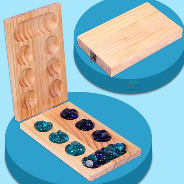 Mancala Brädspel – Hopfällbar Ädelsten Strategi Räkneleksak**B B