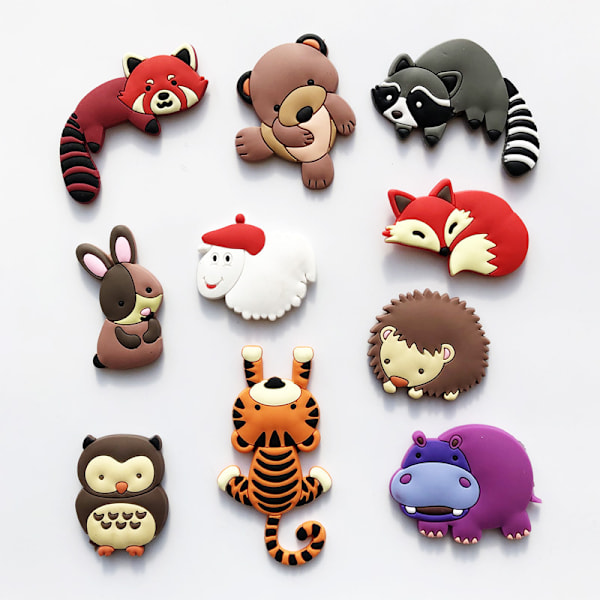 10 Pcs Forest Animals Fridge Magnets, Cute Animals Fridge Magnets Early Learning for Kids Toddlers