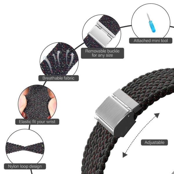 Rem för Amazfit Gts/2/2e/3/gts2 Mini/gtr/3/3pro/gtr2/47mm/stratos/u 20mm/22mm Nylon Elastiskt Armband Amazfit Bip Rem, Amazfit GTR 47mm, Man