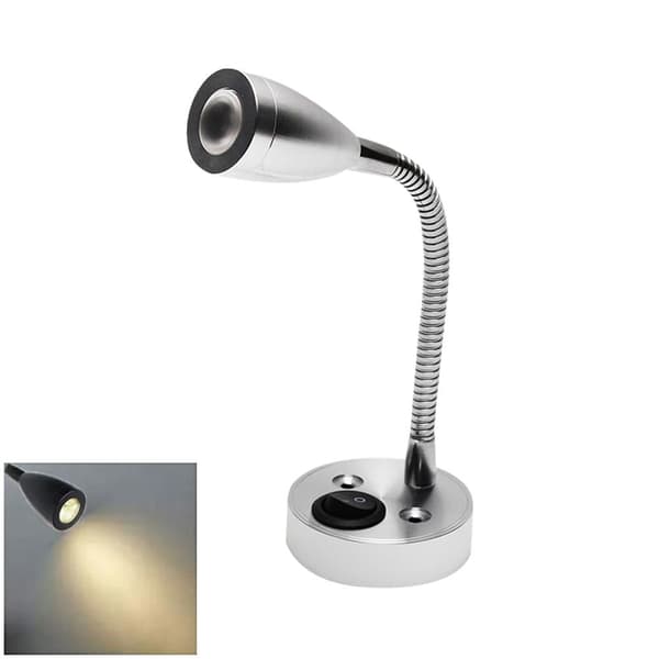 Leselampe LED RV Interiør 2W med USB-port 5V 2A Swith Spot Black B 3200W