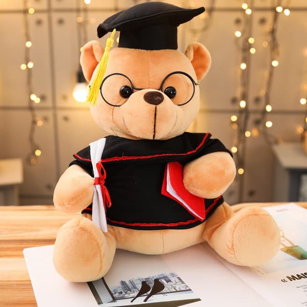 Teddybjørn eksamen Barn Voksne Bursdagsgaver Studentleger White
