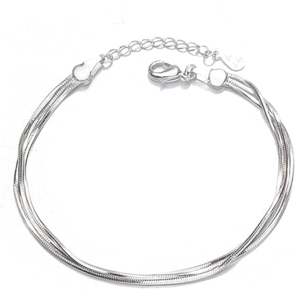 925 Sterling Silver Armband för Kvinnor Tonårsflickor, Kärleks Hjärta Charm Kedja Armband Armband Mode Smycken Gåvor