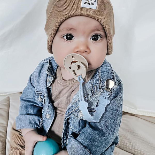 Sutteholder til sut, Soothie-sutteholder, kæde til drenge og piger, babyshower-gave (grøn)