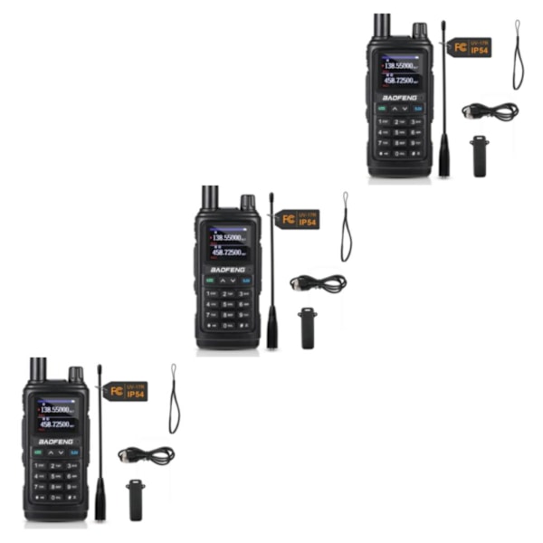 1/2/3 UHF/VHF langaton taajuuskopiointi kädessä pidettävä radiopuhelin BLack Black 3 Sets
