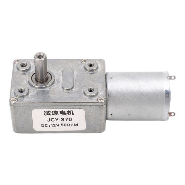DC-växelmotor, enkel axel, CW CCW självlåsande snäckväxelmotor med bas för etikettskrivare, ugnar, 12 V, 50 RPM