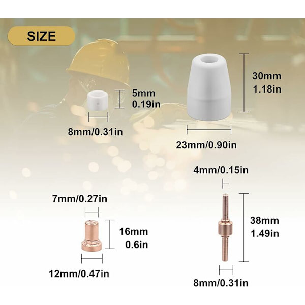 65 kpl PT31 Plasma-kulutustarvikkeet Plasmaleikkuri Parkside Cut 30 40 50 Plasmaleikkurin kulutustarvikkeet Plasmaleikkurin lisävarusteet Elektrodi kärki suutin