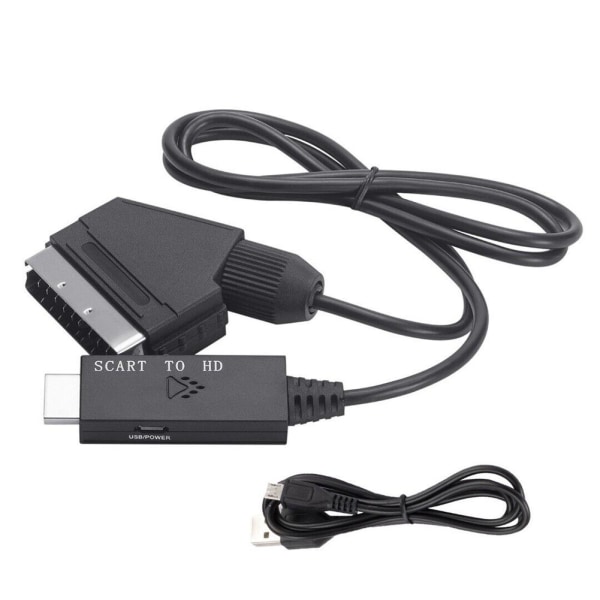 Kabelkabel för SCART till HDMI-omvandlare DVD HD TV-videoadapterkabel