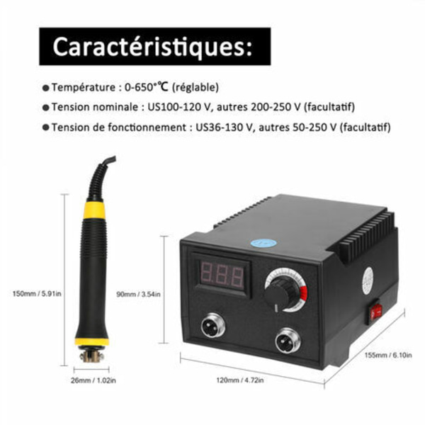 100W Elektrisk Tre Gourd Pyrografi Maskin Digital Display Graverer med 20T Varmepenner