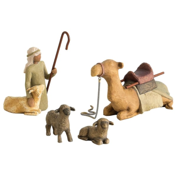 Willow Tree håndmalte skulpturerte figurer Nativity Sets Shepher
