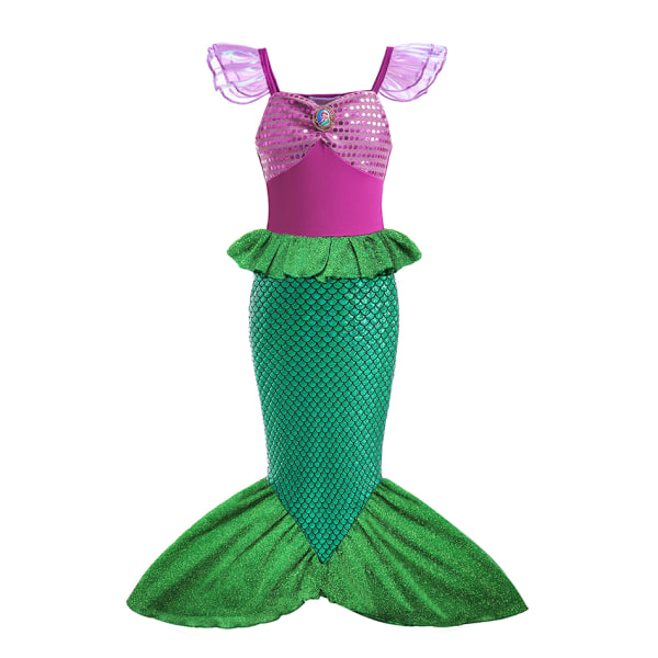 Disney Little Mermaid Ariel Princess Costume Kids Dress For Girls Cosplay Kids Carnival Birthday Party Clothes Mermaid Dress 5T(size 120)