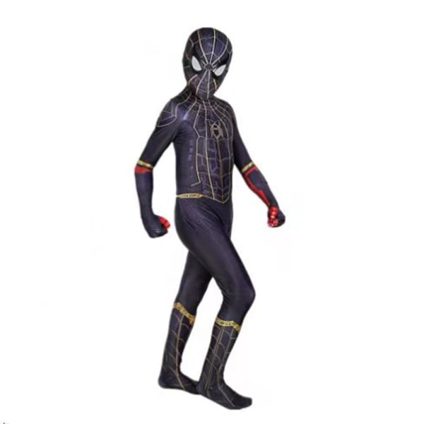 Musta ja kultainen Spiderman Cosplay Cosplay -hyppyasu lapsille pojille Musta ja kultainen Spiderman Black and Gold Spiderman 6-7Years = EU116-122