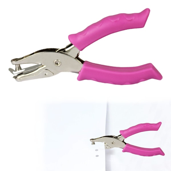 6MM Papirhulmaskine, Pink Punch til Etiketter Hilsenkort Scrapbog DIY til Hjemmekontor Skole Enkelt Hulhulmaskine