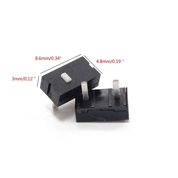 Ny ankomst 2 stk TTC 2-pins blå prikker Mus Mikrobryter for Razer Imperator Naga Hex RIVAL 500 RIVAL 600 DPI knapp White 0.01