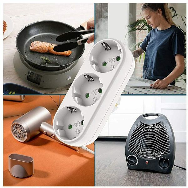 Surface-virtapistoke 3500W Langaton pistorasia Valkoinen Surface-virtapistoke Älykäs kolminkertainen virtapistoke-Fei Yu