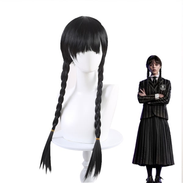 Girls Wig Wednesday Addams Family Thing Peruk Cosplay Party Decors zy