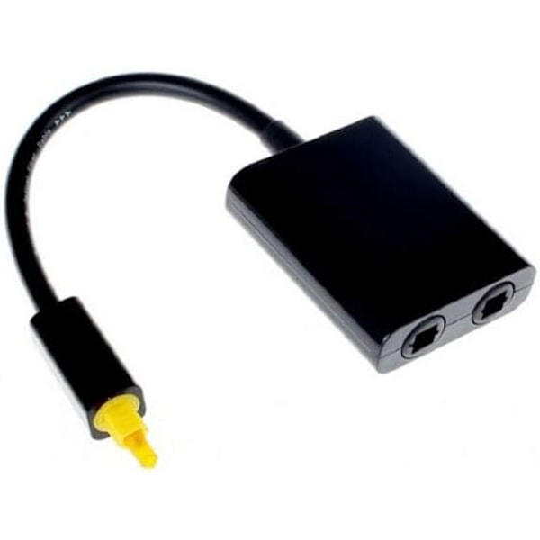 Dual Port Digital Optisk Audio Splitter Adapter Fiber Optisk Audio Kabel 1 ind 2 ud Sort