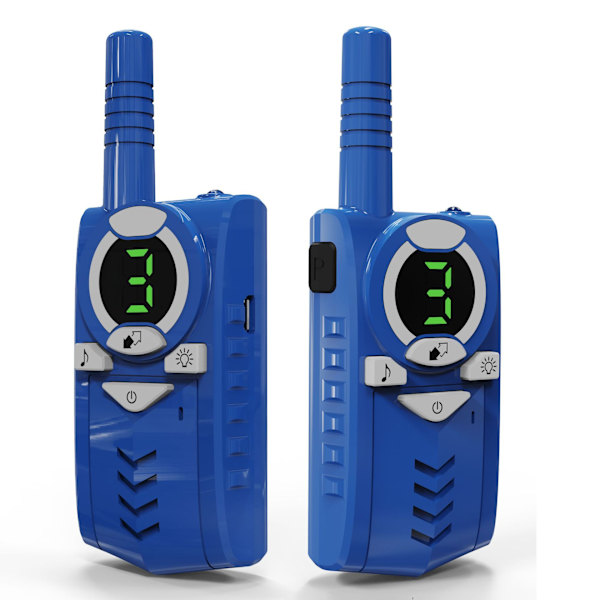 Blå Uppladdningsbar Walkie Talkie Barn Vuxna, Lång