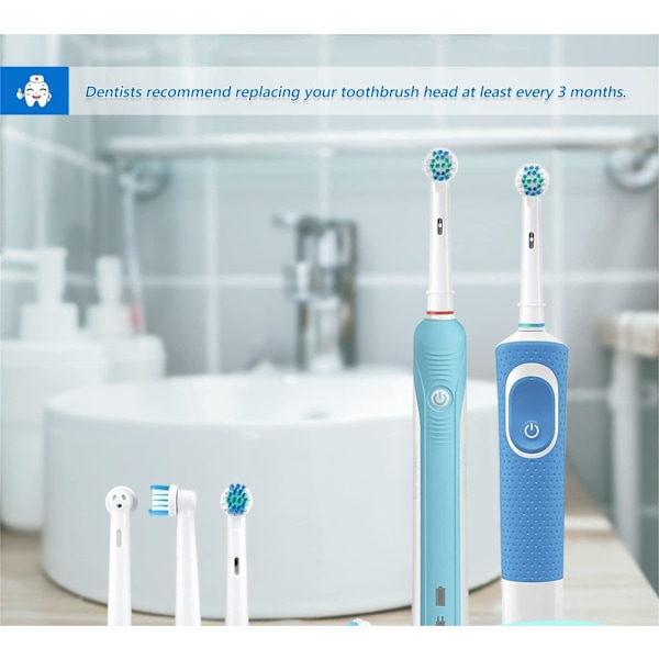 Reservebørstehoder kompatible med Braun Oral B elektriske tannbørster, Classic Precision Clean børstehode passer til Professional Care