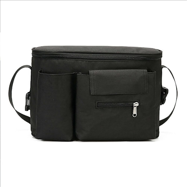 Opbevaringstaske til barnevogn, kopholder til mor, SORT[qb] black