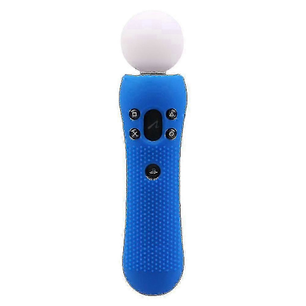 St För Playstation Ps Vr Move Motion Controller Halkfritt Silikongummiskyddsfodral Svart Blå Röd Happy H[qb] Blue