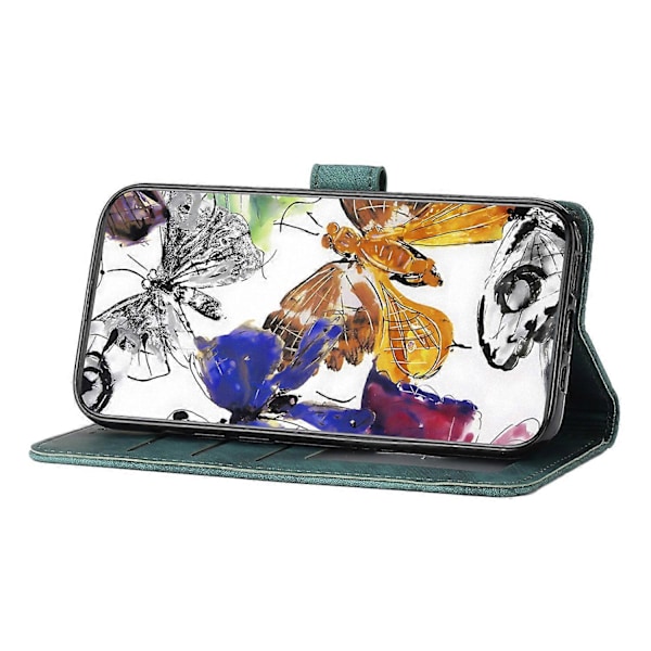 Skin-touch Butterfly Pattern PU Læderetui med Stativ og Pengepungfunktion til Motorola Moto G7 Power Multifarvet Multicolored Style E
